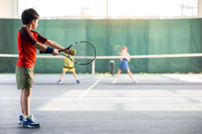 Concentrated,Boy,Pitching,Tennis,Ball